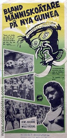 Bland människoätare på Nya Guinea 1956 movie poster Jens Bjerre Documentaries