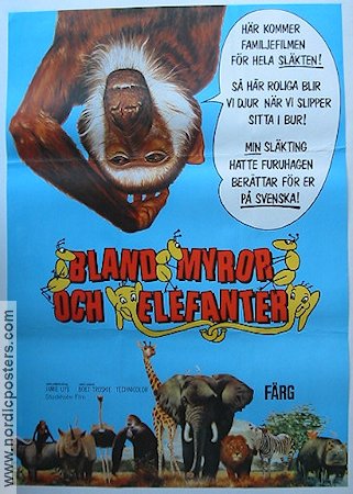 Bland myror och elefanter 1975 movie poster Hatte Furuhagen Documentaries