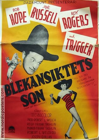 Blekansiktets son 1952 poster Bob Hope Jane Russell Roy Rogers Trigger