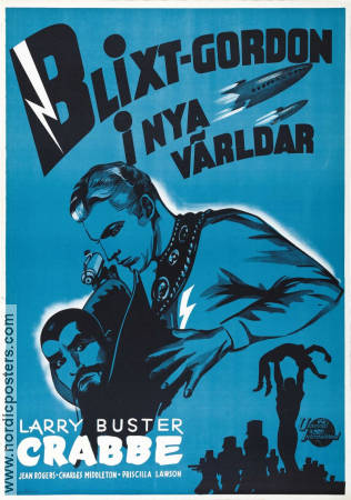 Blixt Gordon i nya världar 1938 poster Buster Crabbe Jean Rogers Från serier