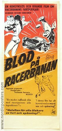 Blod på racerbanan 1967 poster Joe Morrison Bilar och racing