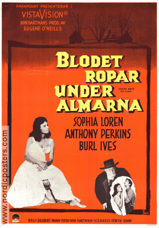 Blodet ropar under almarna 1958 poster Sophia Loren Anthony Perkins Burl Ives Delbert Mann