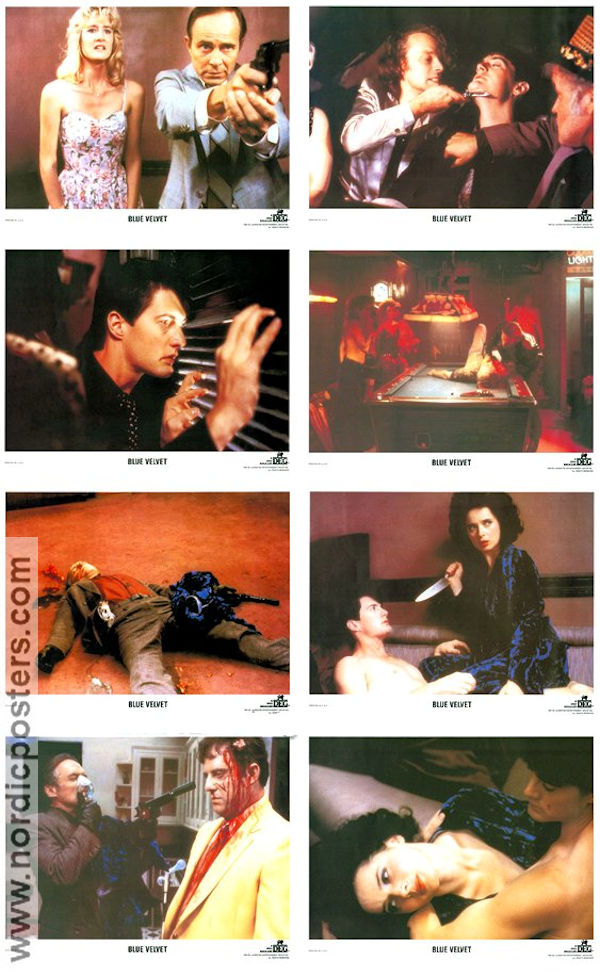 Blue Velvet 1986 lobby card set Isabella Rossellini Dennis Hopper Kyle MacLachlan David Lynch