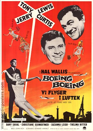 Boeing Boeing 1965 movie poster Tony Curtis Jerry Lewis John Rich Planes