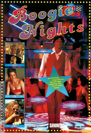 Boogie Nights 1997 movie poster Mark Wahlberg Burt Reynolds Heather Graham Paul Thomas Anderson Disco