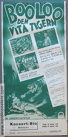 Booloo den vita tigern 1938 movie poster Colin Tapley