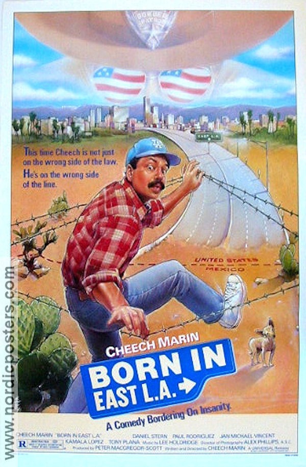 Born in East L A 1987 poster Daniel Stern Paul Rodriguez Cheech Marin