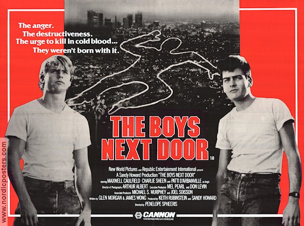 The Boys Next Door 1985 poster Charlie Sheen Maxwell Caulfield