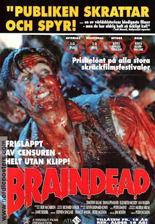 Braindead 1992 movie poster Peter Jackson Country: New Zealand Cult movies