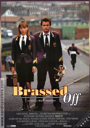 Brassed Off 1996 movie poster Ewan McGregor Tara Fitzgerald Pete Postlethwaite Mark Herman Instruments
