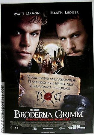 Bröderna Grimm 2005 poster Matt Damon Heath Ledger Terry Gilliam