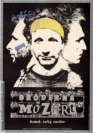 Bröderna Mozart 1986 poster Etienne Glaser Philip Zandén Henry Bronett Suzanne Osten Konstaffischer