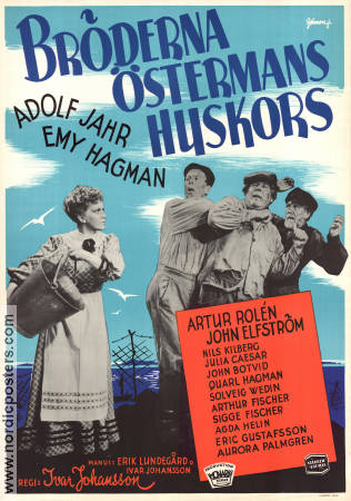 Bröderna Östermans huskors 1945 movie poster Adolf Jahr Emy Hagman Artur Rolén John Elfström Ivar Johansson
