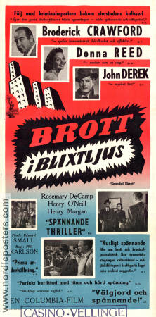 Scandal Sheet 1952 movie poster Broderick Crawford Donna Reed John Derek Phil Karlson Film Noir