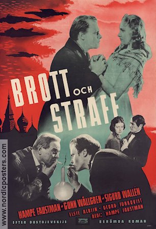 Brott och straff 1946 movie poster Gunn Wållgren Sigurd Wallén Hampe Faustman