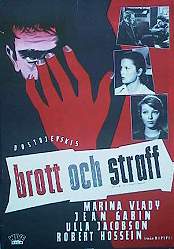Crime et chatiment 1957 movie poster Jean Gabin Ulla Jacobsson
