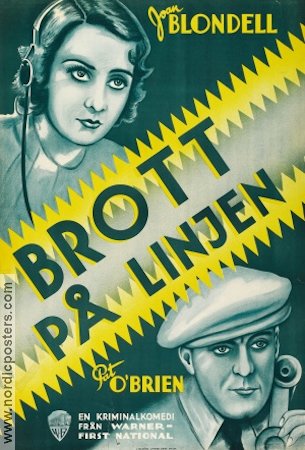 Brott på linjen 1934 poster Joan Blondell Pat O´Brien Telefoner