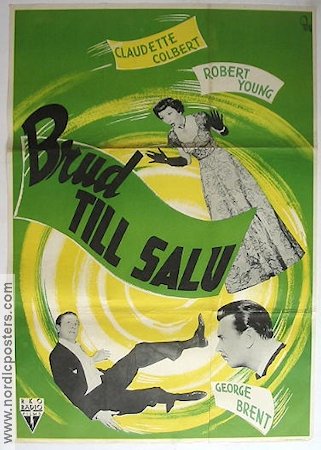 Bride for Sale 1950 movie poster Claudette Colbert Robert Young