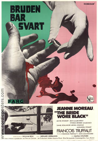 La mariée était en noir 1968 movie poster Jeanne Moreau Francois Truffaut