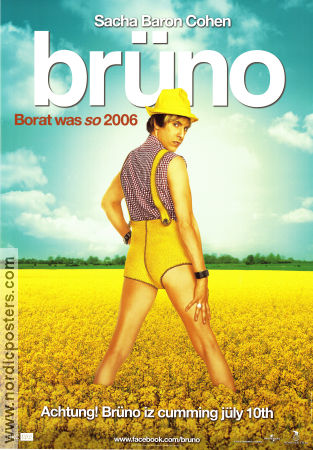 Brüno 2009 movie poster Sacha Baron Cohen Gustaf Hammarsten Clifford Banagale Larry Charles