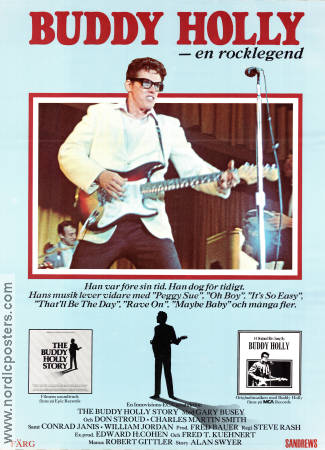Buddy Holly en rocklegend 1978 poster Gary Busey Don Stroud Charles Martin Smith Steve Rash Rock och pop Instrument