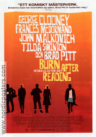 Burn After Reading 2008 poster George Clooney Frances McDormand Brad Pitt Joel Ethan Coen