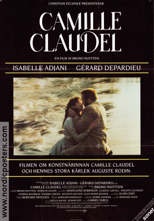 Camille Claudel 1988 movie poster Isabelle Adjani Gerard Depardieu Bruno Nuytten
