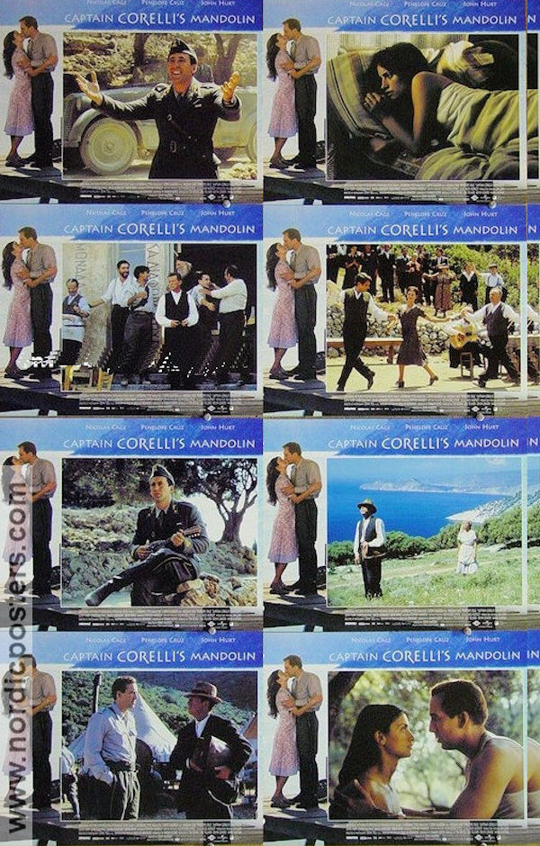 Captain Corelli´s Mandolin 2001 lobby card set Nicolas Cage Penelope Cruz