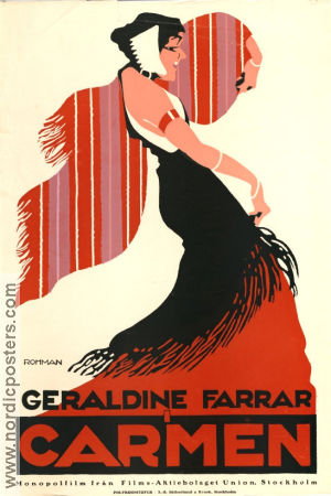 Carmen 1915 poster Geraldine Farrar Wallace Reid Cecil B DeMille Eric Rohman art