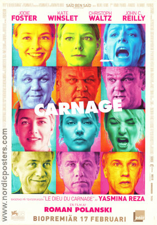 Carnage 2011 poster Jodie Foster Kate Winslet Christoph Waltz Roman Polanski