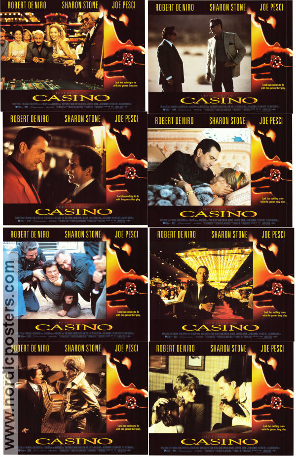 Casino 1995 lobby card set Robert De Niro Sharon Stone Joe Pesci James Woods Don Rickles Alan King Martin Scorsese Gambling