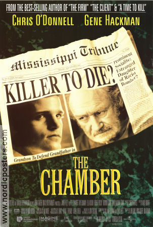The Chamber 1996 movie poster Gene Hackman Chris O´Donnell Faye Dunaway James Foley Writer: John Grisham Newspapers