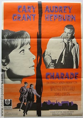 Charade 1963 poster Audrey Hepburn Cary Grant Walter Matthau James Coburn Stanley Donen