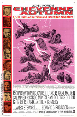 Cheyenne Autumn 1964 movie poster Richard Widmark Carroll Baker Karl Malden Sal Mineo John Ford
