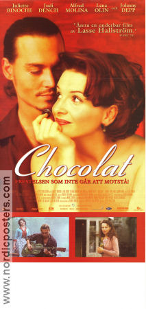Chocolat 2001 poster Juliette Binoche Alfred Molina Lena Olin Johnny Depp Lasse Hallström Mat och dryck