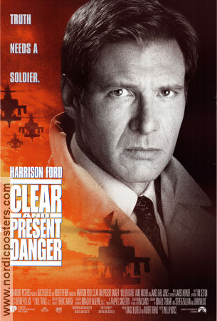 Clear and Present Danger 1994 movie poster Harrison Ford Willem Dafoe Anne Archer Phillip Noyce