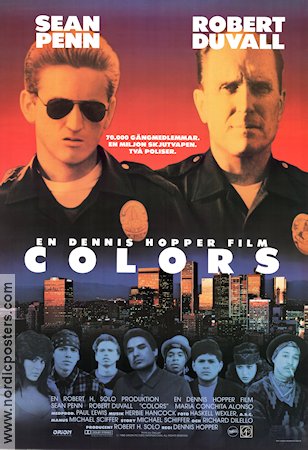 Colors 1988 poster Sean Penn Robert Duvall Maria Conchita Alonso Dennis Hopper Gäng Poliser