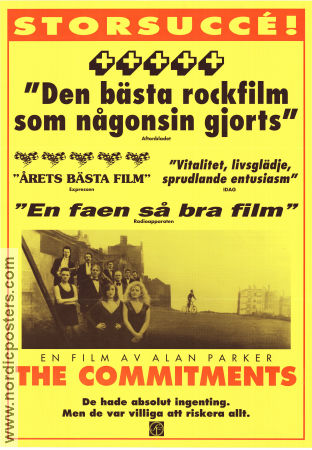 The Commitments 1991 poster Robert Arkins Michael Aherne Angeline Ball Alan Parker Text: Roddy Doyle Rock och pop