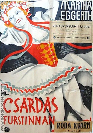 Csardasfurstinnan 1934 movie poster Martha Eggerth