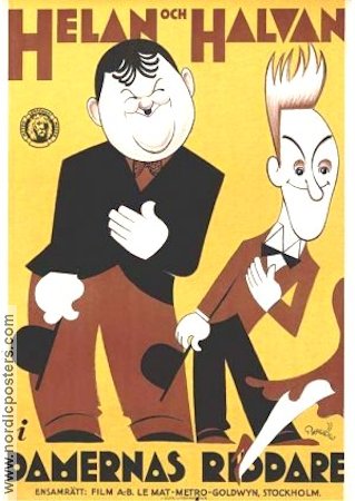 Damernas riddare 1936 movie poster Laurel and Hardy Helan och Halvan