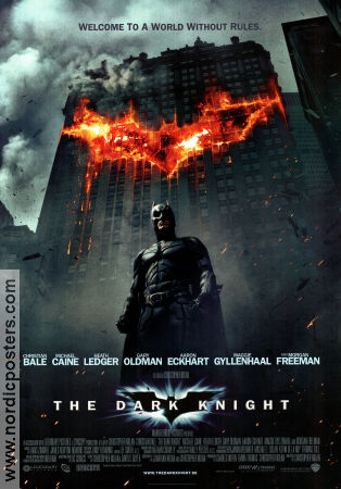 The Dark Knight 2008 movie poster Christian Bale Michael Caine Heath Ledger Christopher Nolan Find more: Batman From comics