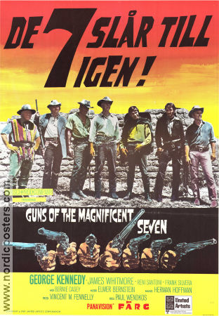 Guns of the Magnificent Seven 1969 movie poster George Kennedy James Whitmore Monte Markham Paul Wendkos