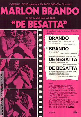 De besatta 1971 poster Marlon Brando Stephanie Beacham Michael Winner
