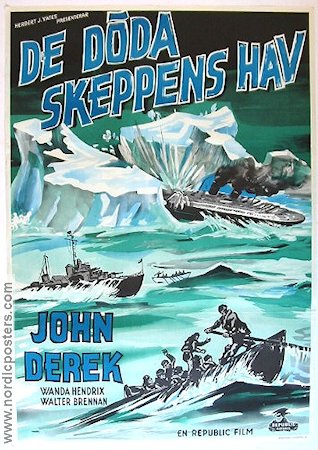 Sea of Lost Ships 1955 movie poster John Derek Ships and navy
