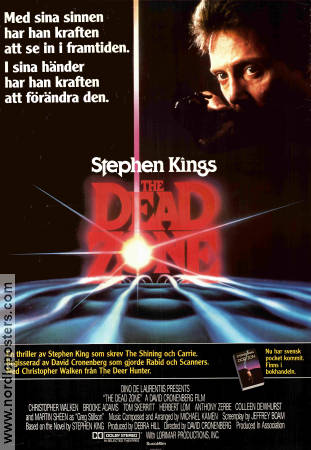 The Dead Zone 1983 movie poster Christopher Walken Brooke Adams Tom Skerritt David Cronenberg Writer: Stephen King