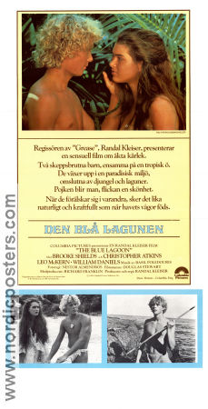The Blue Lagoon 1980 movie poster Brooke Shields Christopher Atkins Randal Kleiser Beach Romance