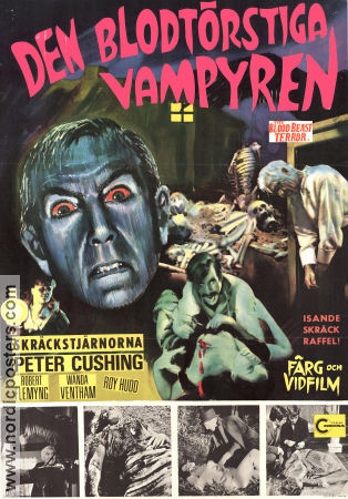 The Blood Beast Terror 1968 movie poster Peter Cushing Robert Flemyng Wanda Ventham Vernon Sewell