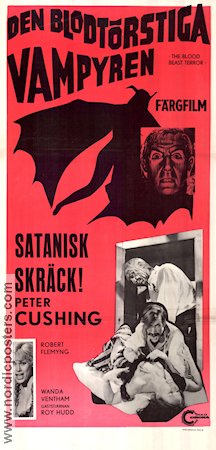 The Blood Beast Terror 1968 movie poster Peter Cushing Robert Flemyng Wanda Ventham Vernon Sewell