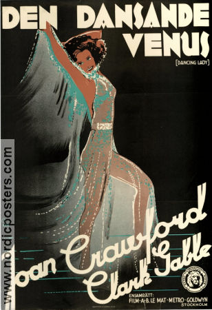 Dancing Lady 1933 movie poster Joan Crawford Clark Gable Robert Z Leonard Poster artwork: Gösta Åberg