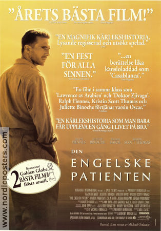 The English Patient 1997 movie poster Ralph Fiennes Juliette Binoche Willem Dafoe Kristin Scott Thomas Anthony Minghella